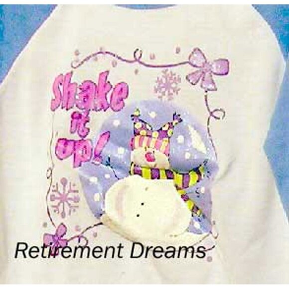 Girls 2 pc Pajama SET XS 4 5 PJs Blue SNOWMAN Snow Globe Christmas Holiday NEW - Picture 2 of 2